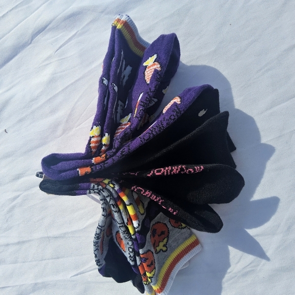 Betsey Johnson Purple and Black Halloween Crew Socks 3pk - Picture 3 of 3